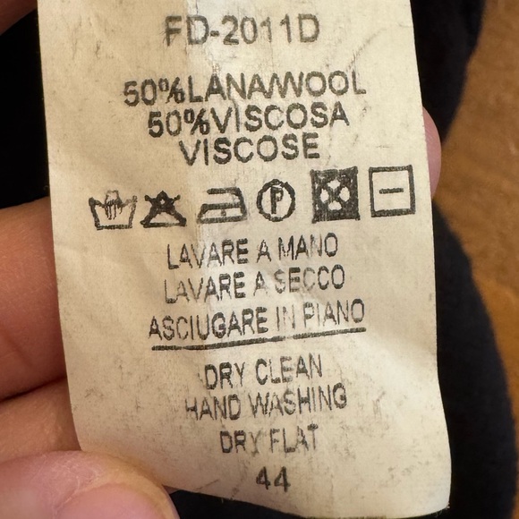 ALPHA MASSIMO REBECCHI Sweater Knit Wool Blend Dress Size 44 / M Black Pullover - Picture 10 of 11